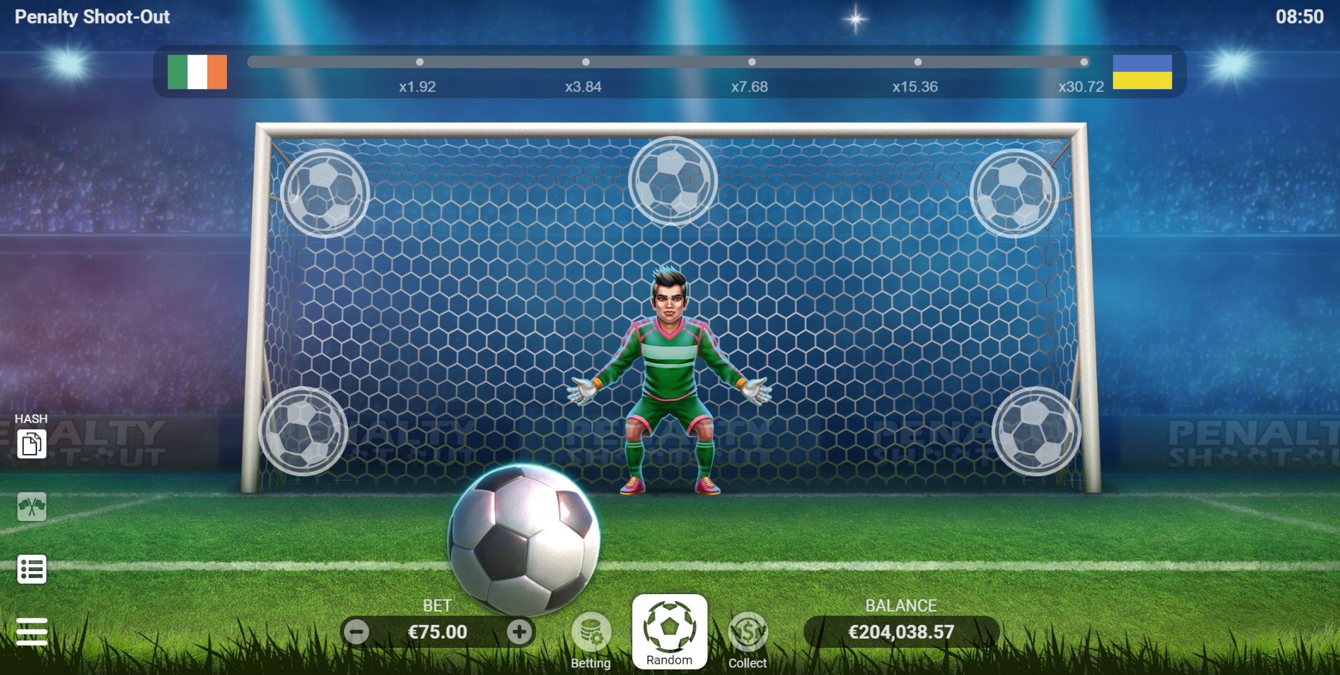Игровой экран Penalty Shoot-Out